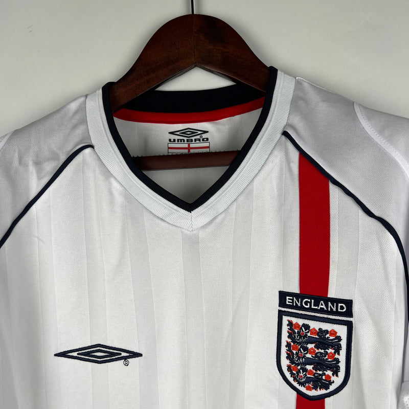 CAMISA RETRÔ INGLATERRA HOME MANGA LONGA 2002