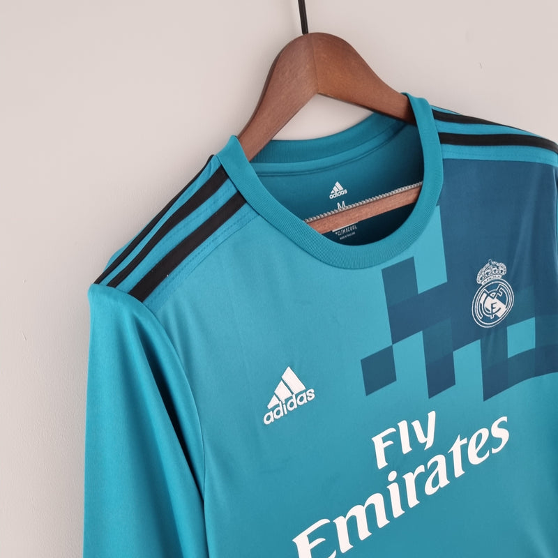 CAMISA REAL MADRID MANGA LONGA RETRÔ THIRD 17/18
