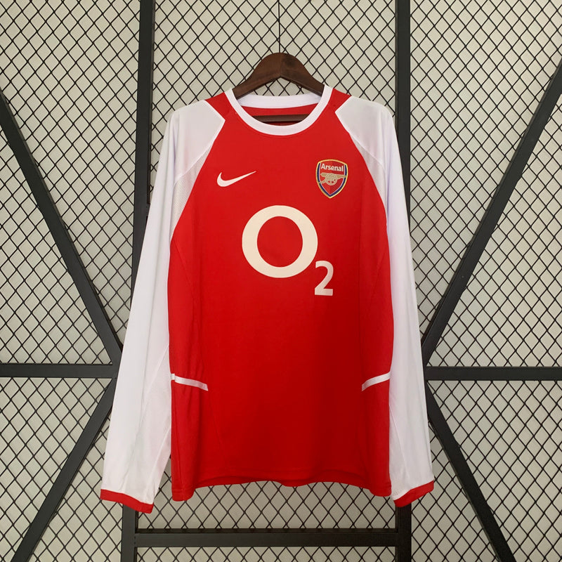 CAMISA RETRÔ ARSENAL HOME MANGA LONGA 02/04