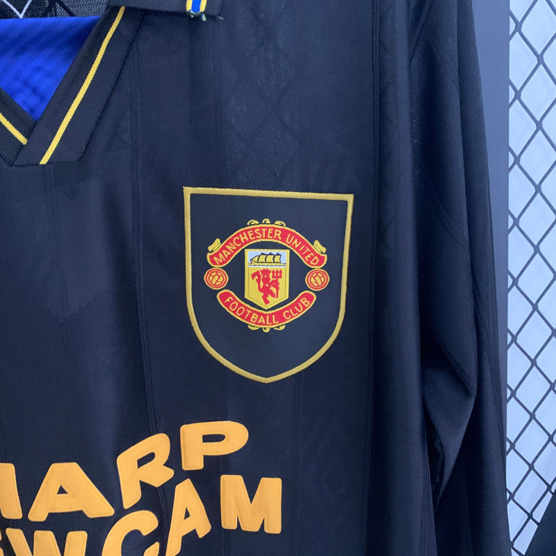 CAMISA RETRÔ MANCHESTER UNITED AWAY MANGA LONGA 93/95