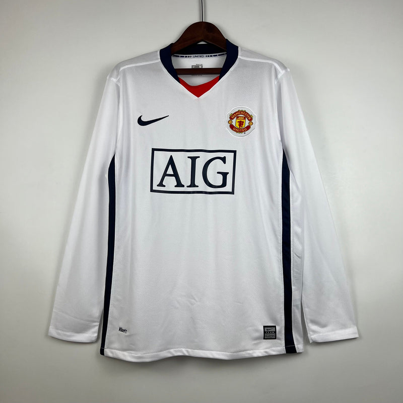 CAMISA RETRÔ MANCHESTER UNITED AWAY MANGA LONGA 07/08