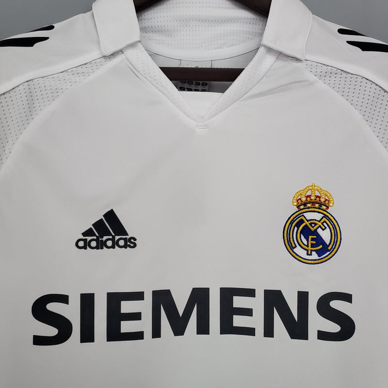 CAMISA REAL MADRID MANGA LONGA RETRÔ HOME 05/06