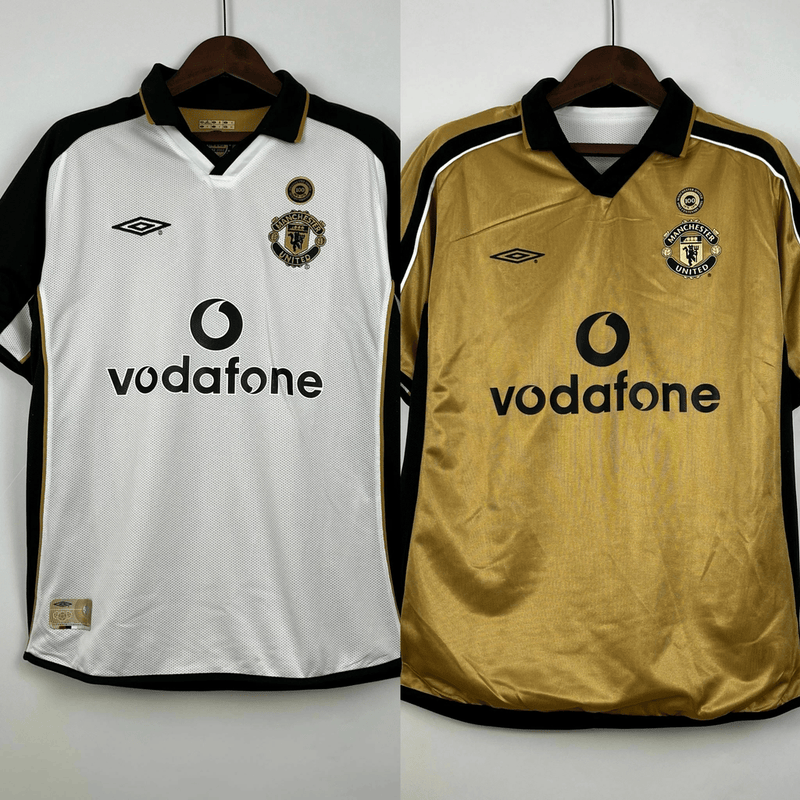 Camisa Masculina Retro Manchester United 100 anos Dupla Face 2002 - Torcedor