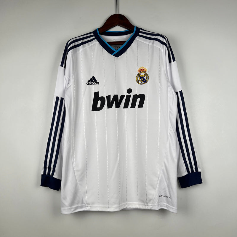 CAMISA REAL MADRID MANGA LONGA RETRÔ HOME 12/13