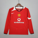 CAMISA RETRÔ MANCHESTER UNITED HOME MANGA LONGA 04/05