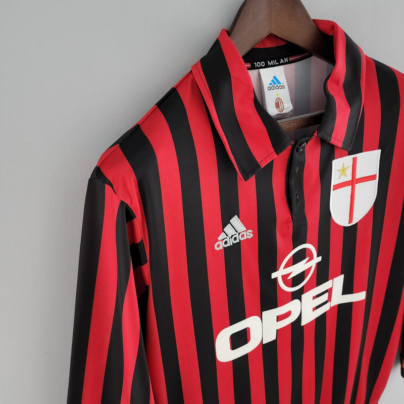 CAMISA RETRÔ MILAN HOME MANGA LONGA 99/00