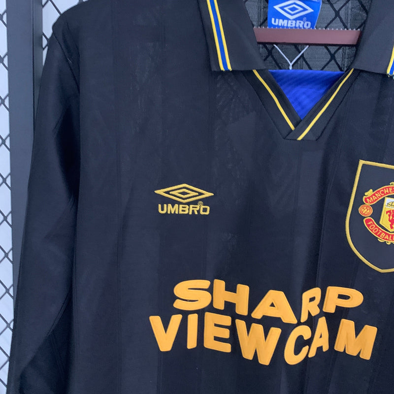 CAMISA RETRÔ MANCHESTER UNITED AWAY MANGA LONGA 93/95