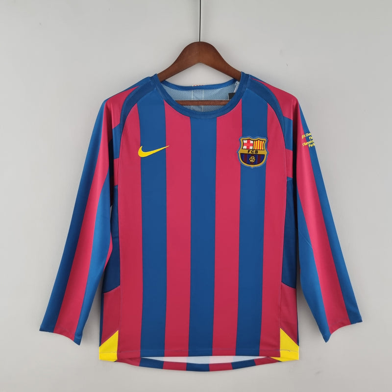 CAMISA RETRÔ BARCELONA HOME MANGA LONGA 05/06
