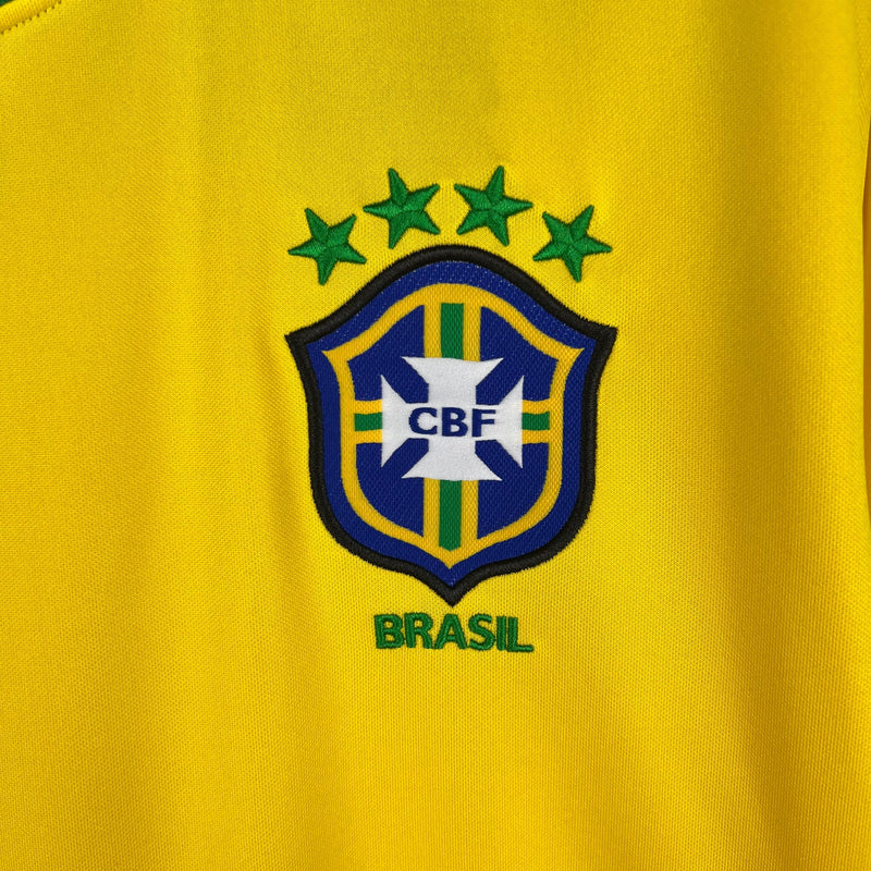 CAMISA RETRÔ MANGA LONGA BRASIL HOME 97/98