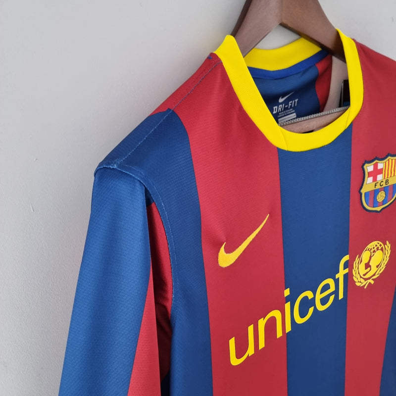 CAMISA RETRÔ BARCELONA HOME MANGA LONGA 10/11