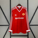 CAMISA RETRÔ MANCHESTER UNITED HOME MANGA LONGA 86/88