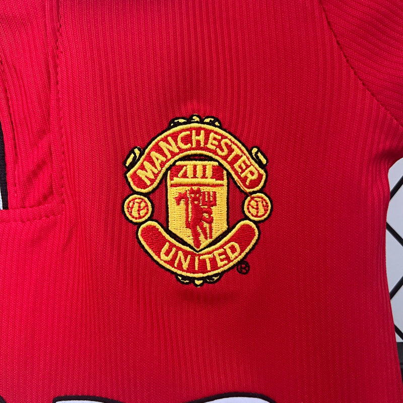 KIT INFANTIL RETRÔ MANCHESTER UNITED HOME 98/99