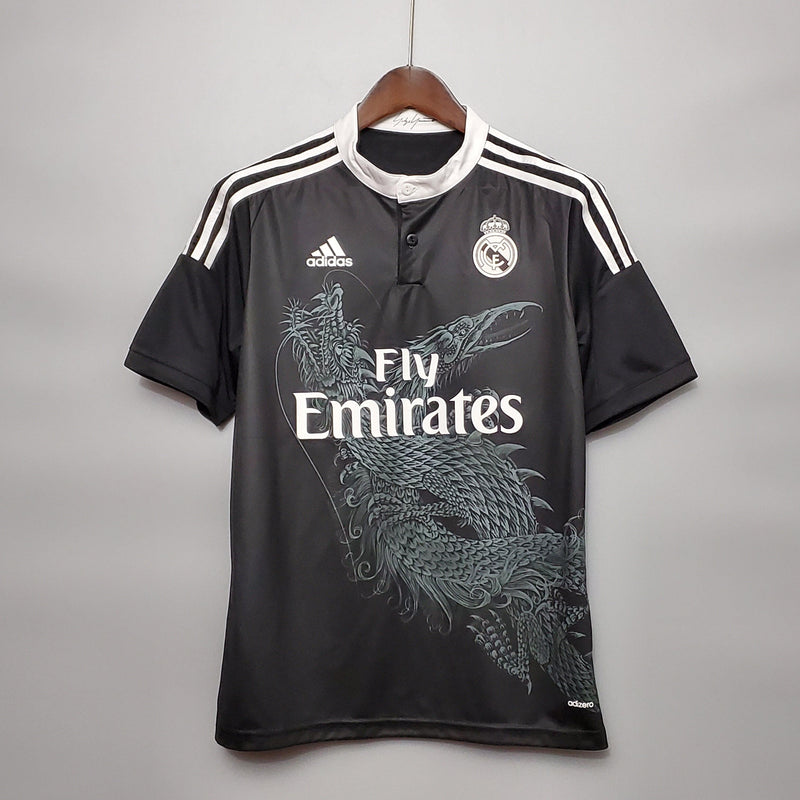 Camisa Retrô Real Madrid 2014/15  Preta Dragão Terceira
