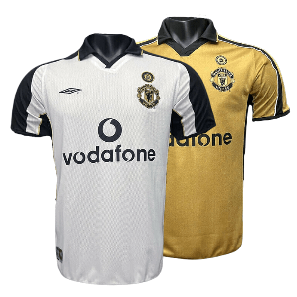 Camisa Retrô Manchester United 2001/02 100th (DUPLA FACE)