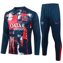 Conjunto Paris Saint Germain Zíper Curto Treino Vermelho e Azul 2024/25