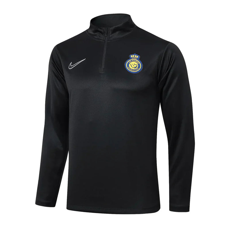 Conjunto Al Nassr Zíper Curto Treino Preto 2024/25