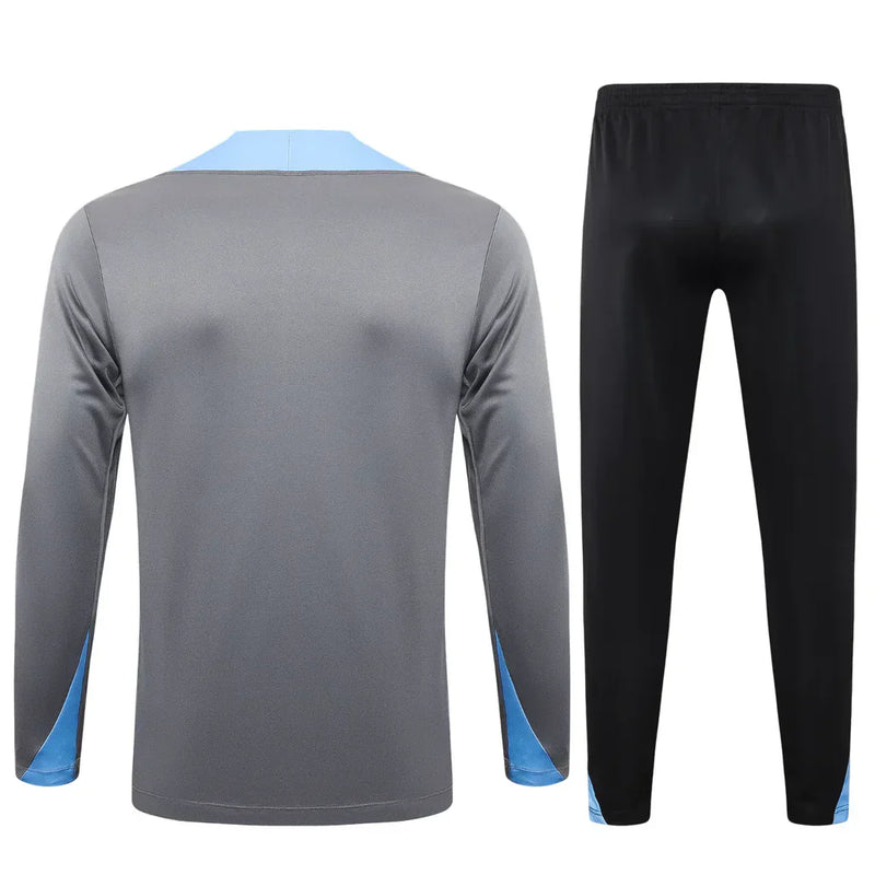 Conjunto Tottenham Zíper Curto Treino Cinza 2024/25