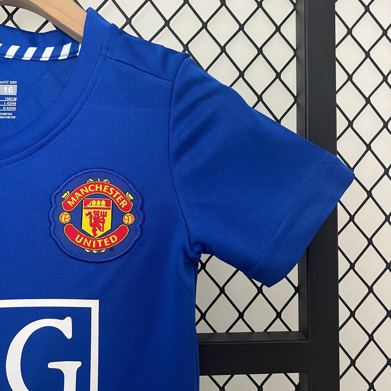 KIT INFANTIL RETRÔ MANCHESTER UNITED BLUE 08/09