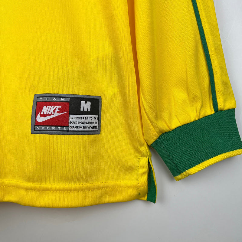 CAMISA RETRÔ MANGA LONGA BRASIL HOME 97/98