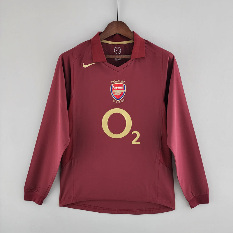 CAMISA RETRÔ ARSENAL HOME MANGA LONGA 05/06