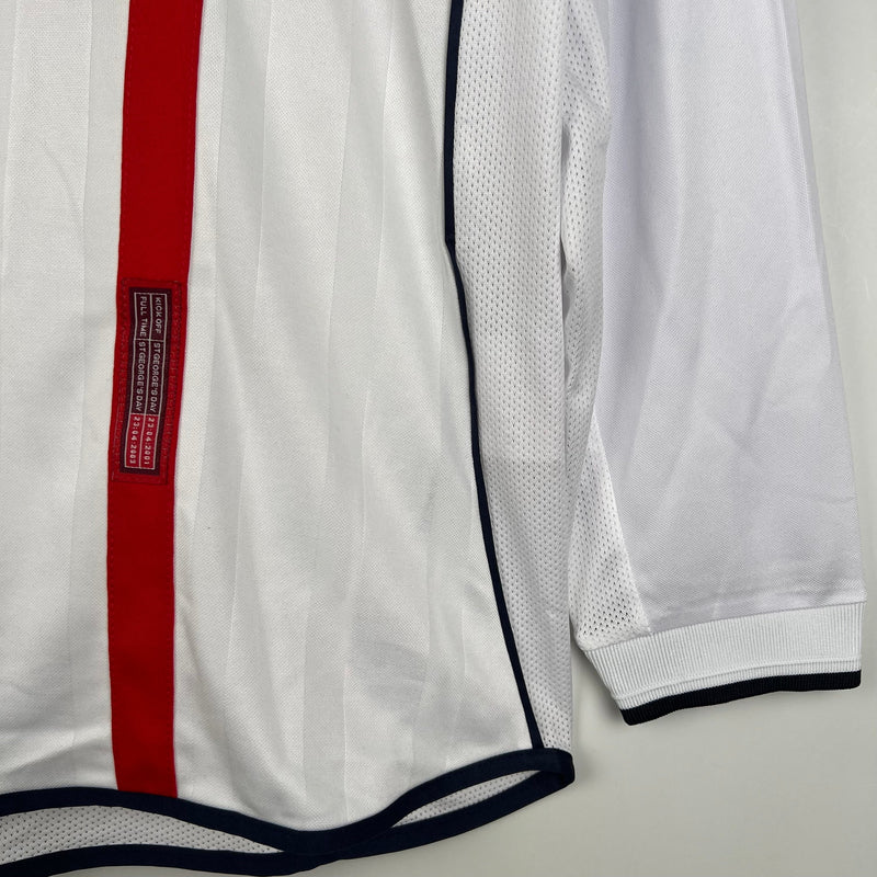 CAMISA RETRÔ INGLATERRA HOME MANGA LONGA 2002