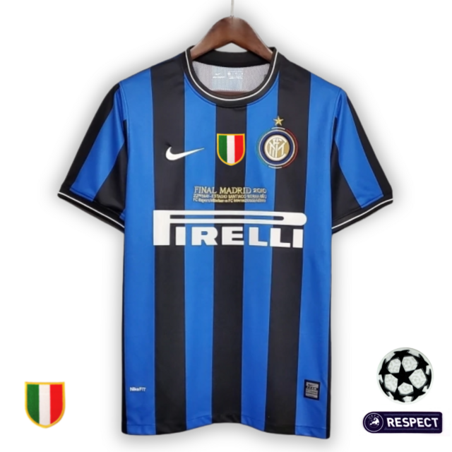 Camisa Retrô Inter de Milão 2009/10 Home azul/preta