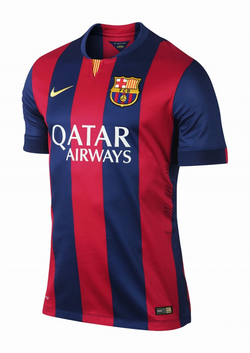 CAMISA RETRÔ  BARCELONA HOME 2014/15 GRENÁ MASCULINA + CHAVEIRO ESPECIAL DE BRINDE