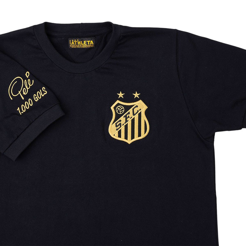 Camisa Retrô Pelé 1000 Gols Preta
