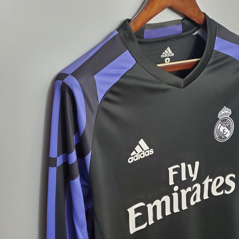 CAMISA REAL MADRID MANGA LONGA RETRÔ THIRD 16/17