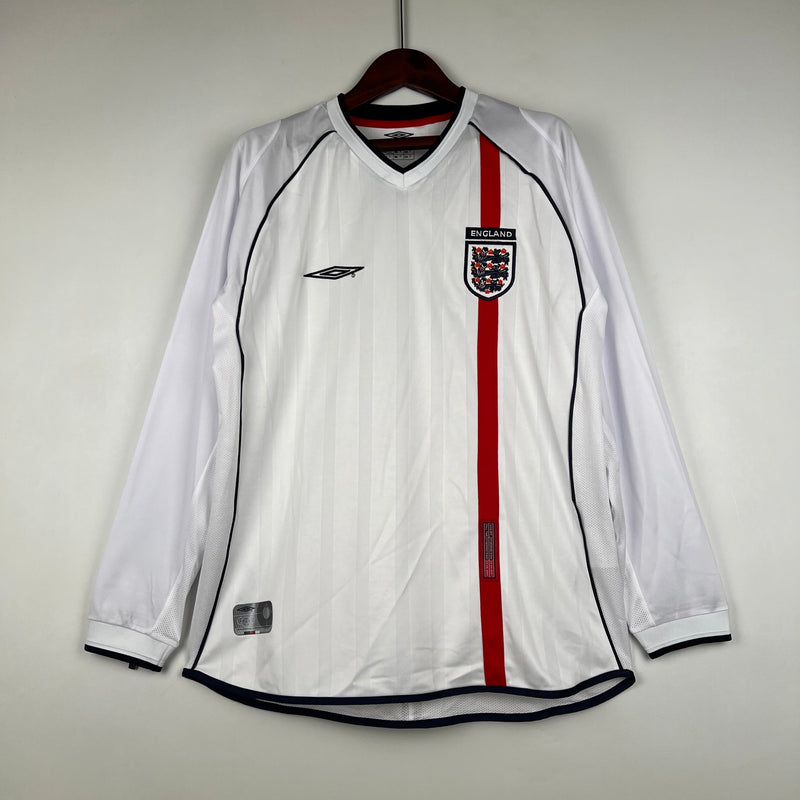 CAMISA RETRÔ INGLATERRA HOME MANGA LONGA 2002