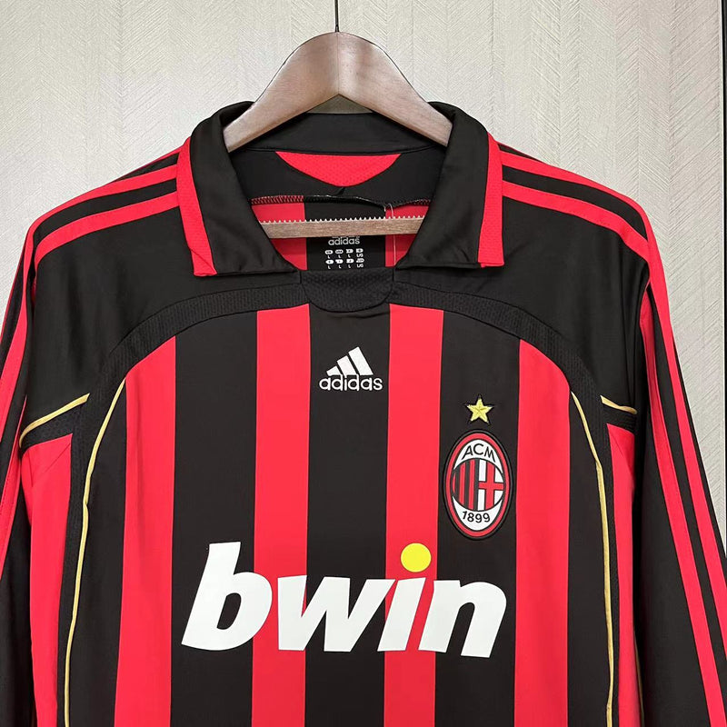 CAMISA RETRÔ MILAN HOME MANGA LONGA 06/07